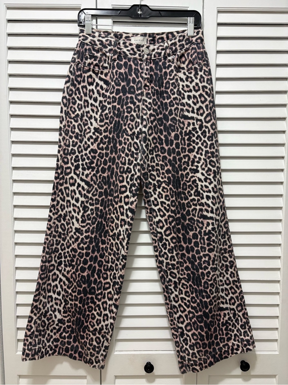 PacSun Pink and Black Leopard Wide Leg Pants